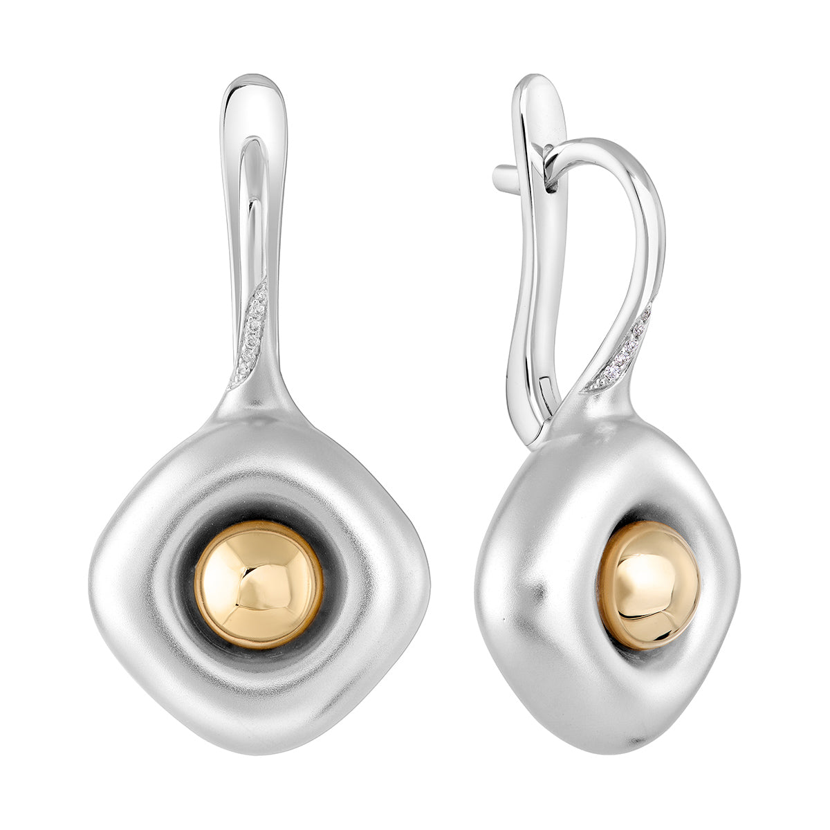 18K White and Yellow Gold Earrings, E 0151-21