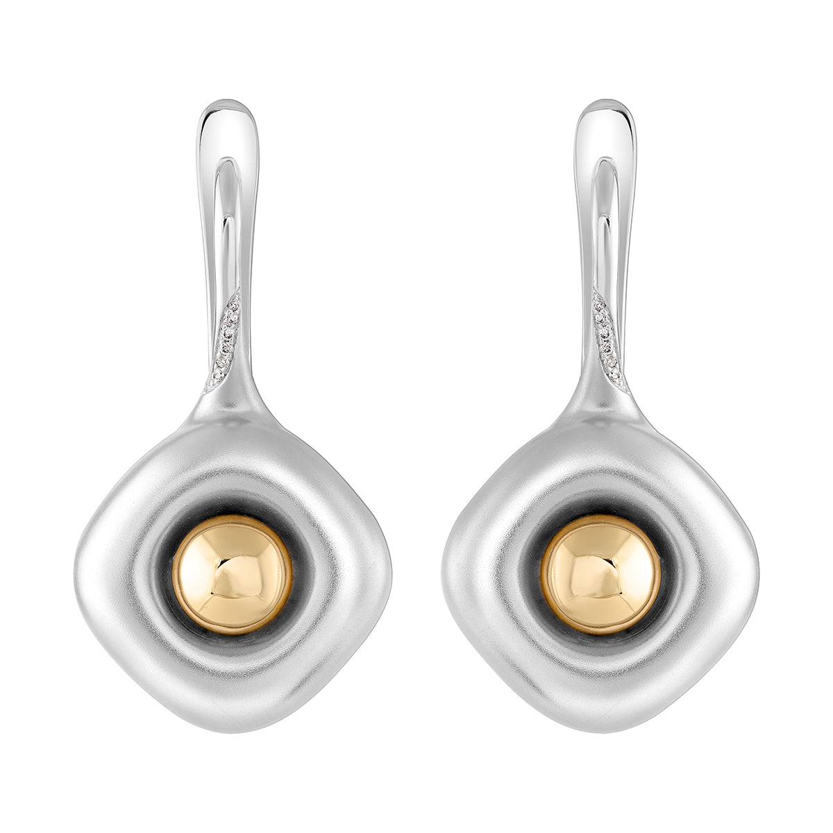 18K White and Yellow Gold Earrings, E 0151-21