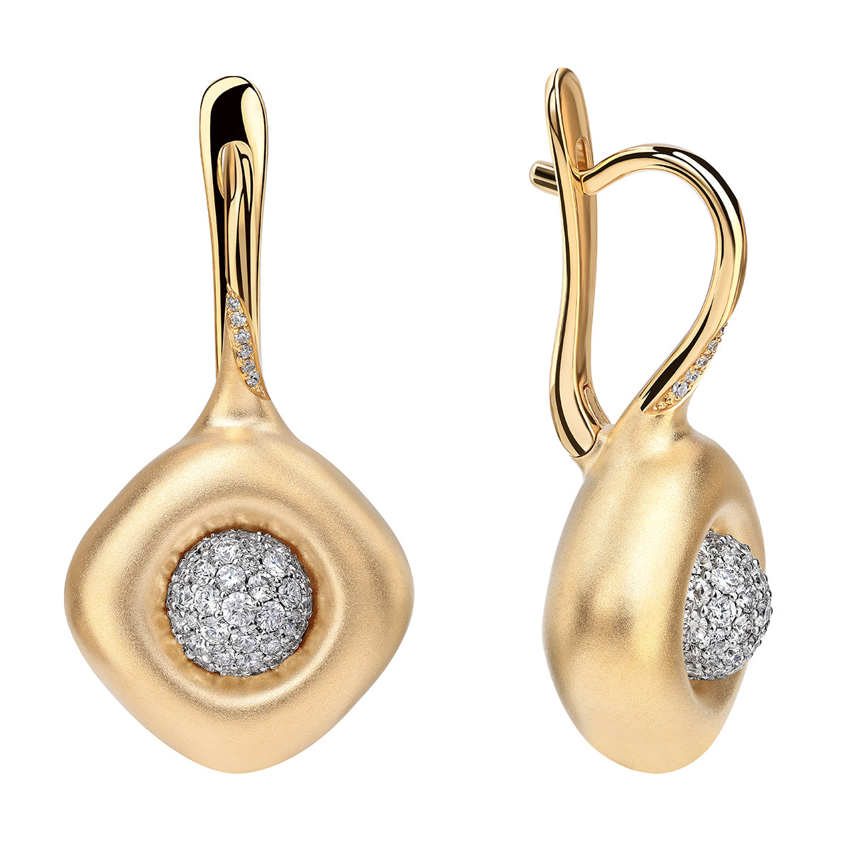 Diamonds 18K Yellow and White Gold Earrings, E 0151-31
