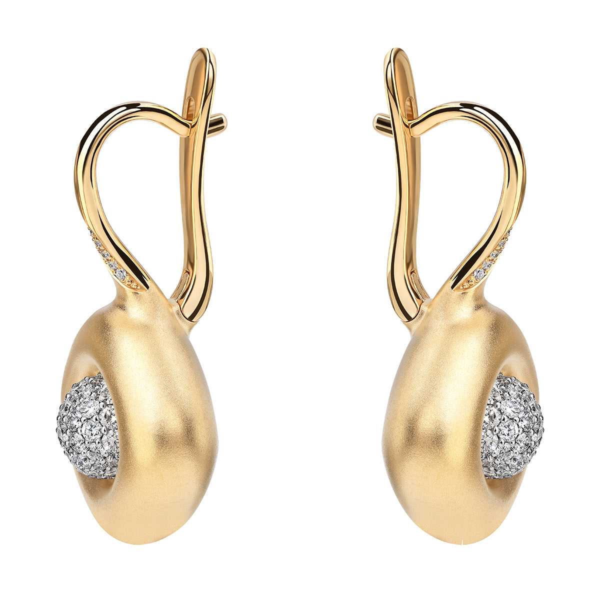 Diamonds 18K Yellow and White Gold Earrings, E 0151-31