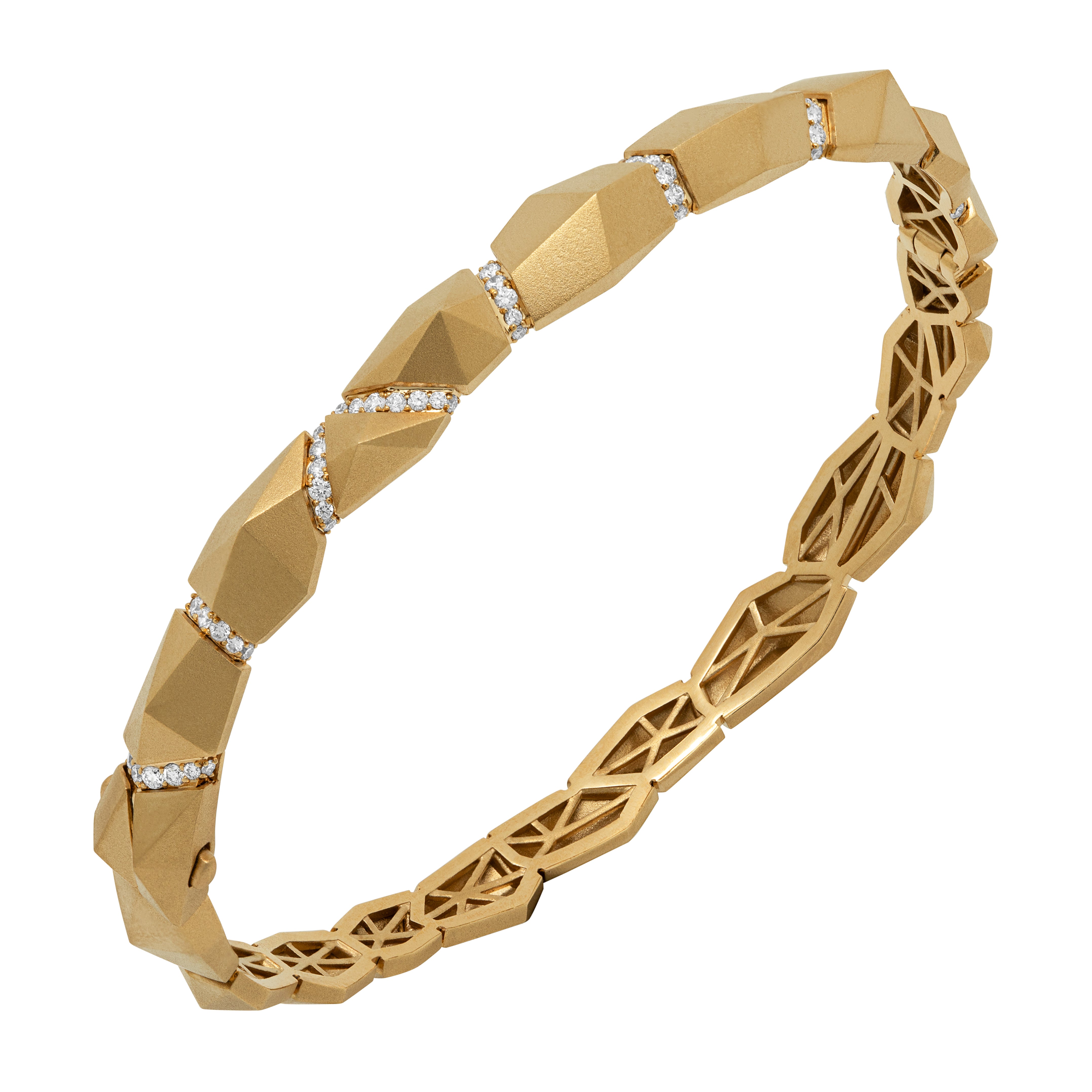 Br 0191-2, 18K Yellow Gold, Diamonds Bracelet