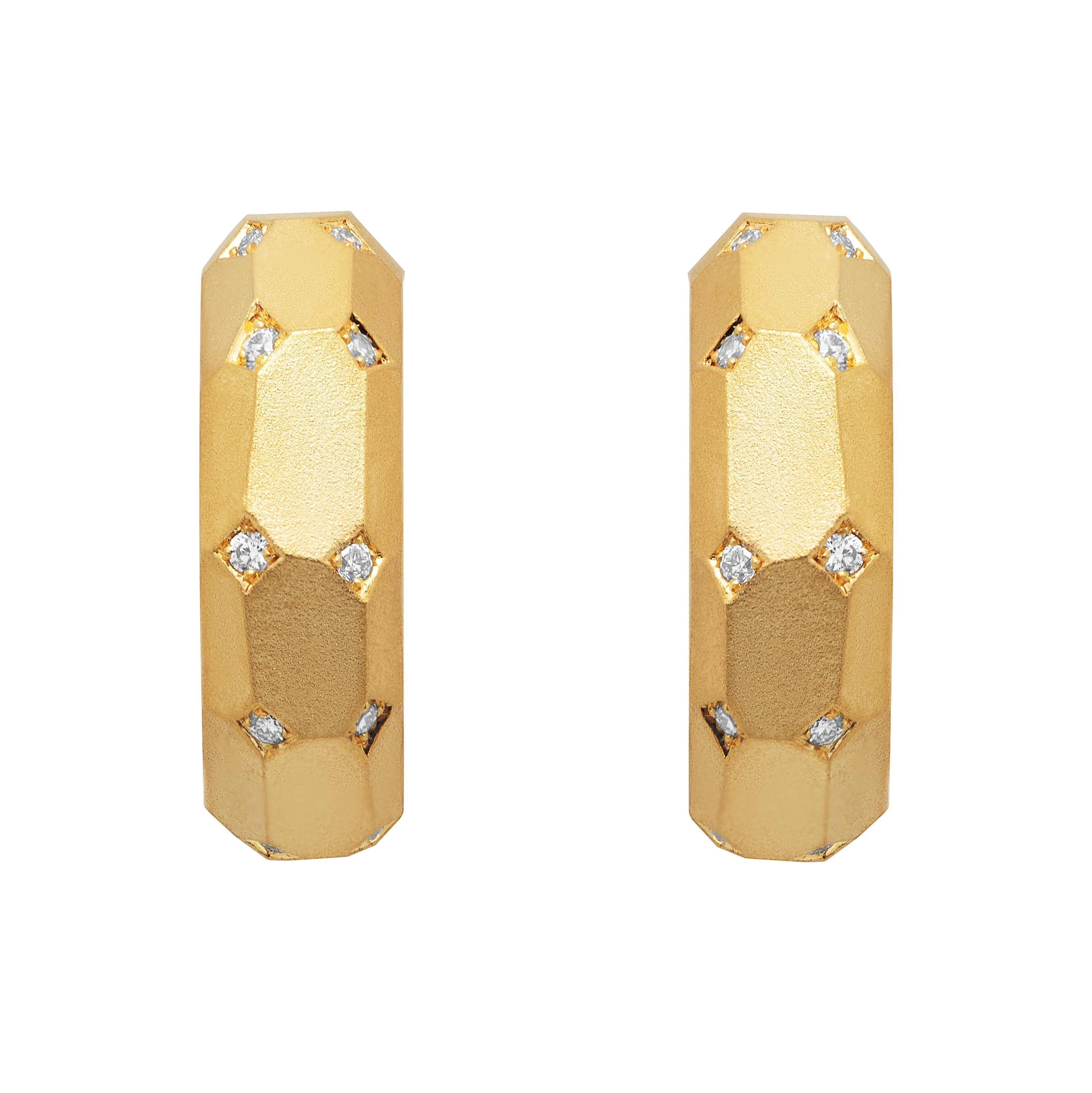 E 0190-2, 18K Yellow Gold, Diamonds Earrings