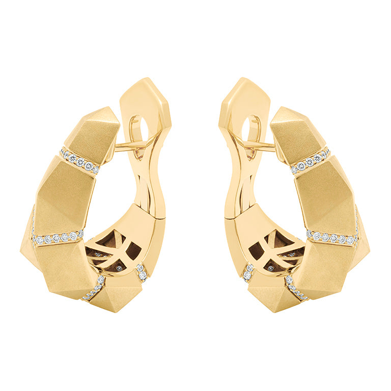 E 0191-3, 18K Yellow Gold, Diamonds Earrings