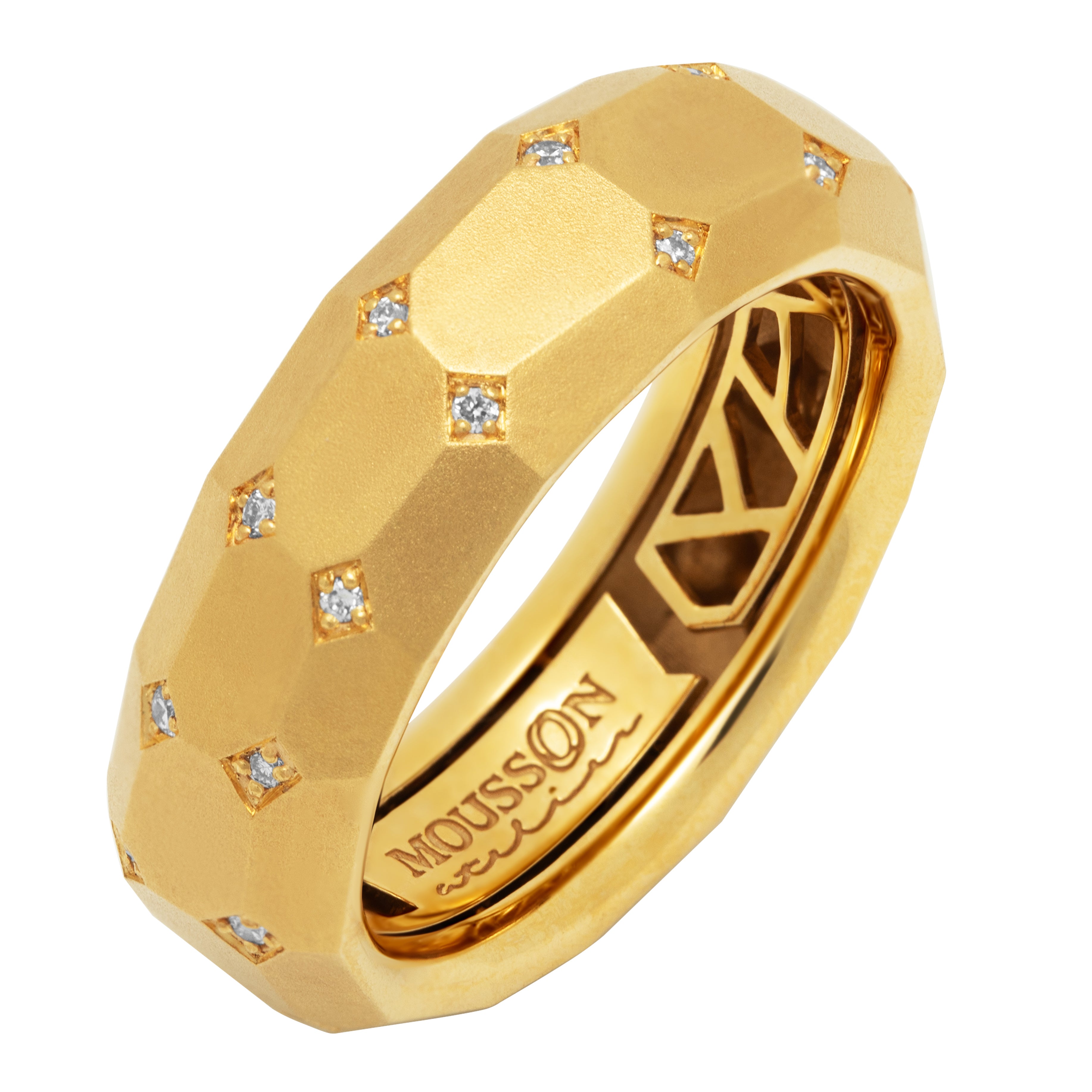 R 0190-3, 18K Yellow Gold, Diamonds Band Ring