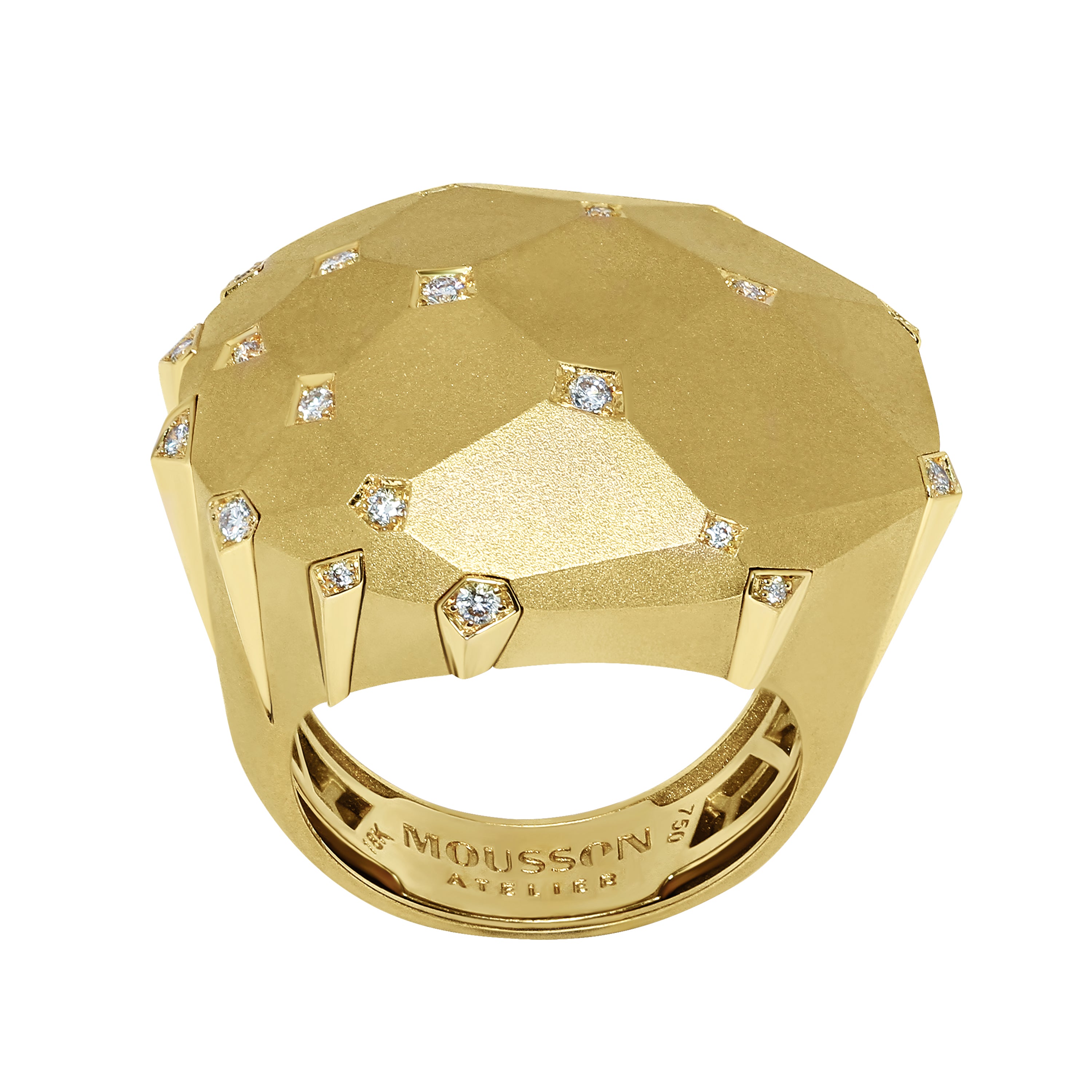 R 0190-7, 18K Yellow Gold, Diamonds Ring