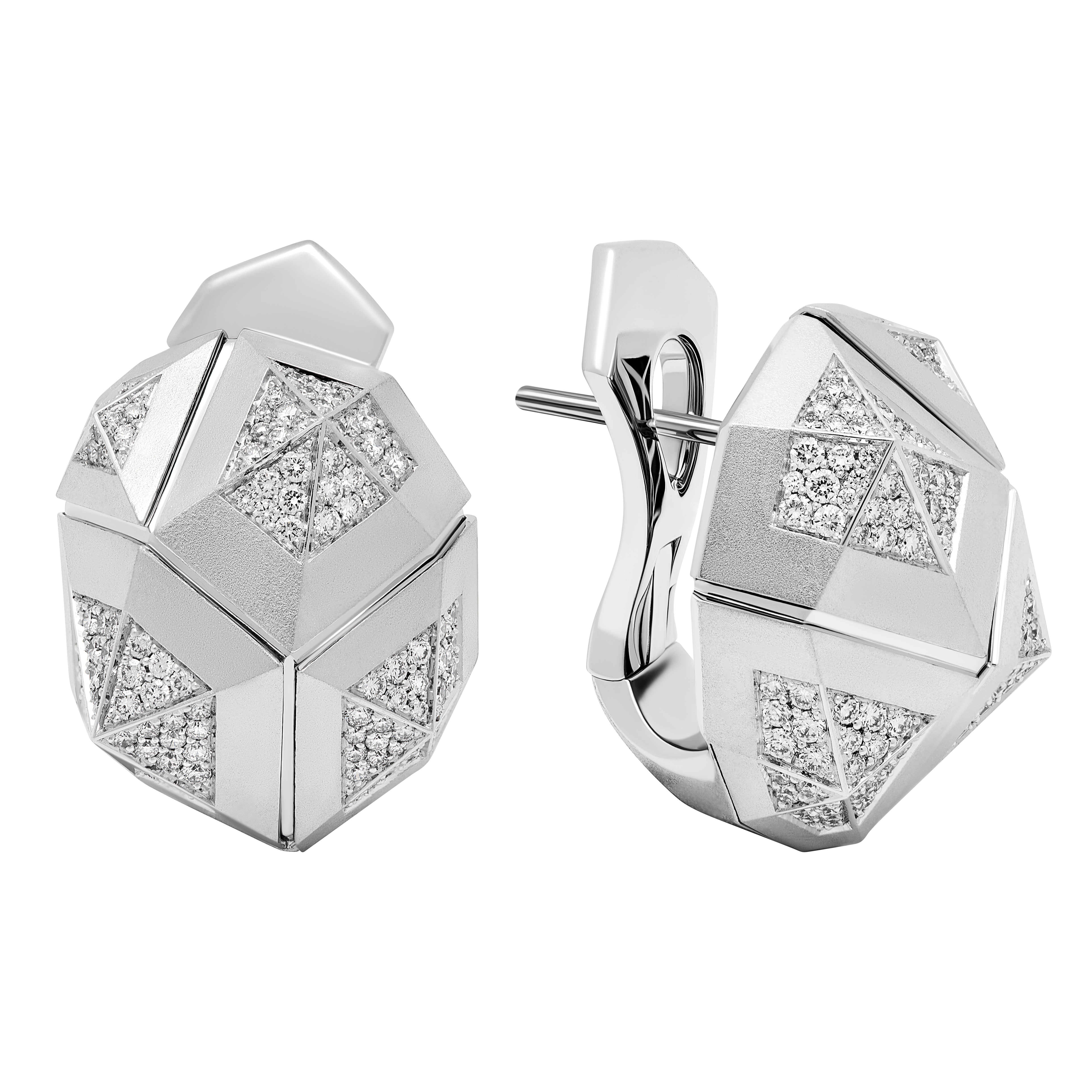 E 0191-1, 18K White Gold, Diamonds Earrings