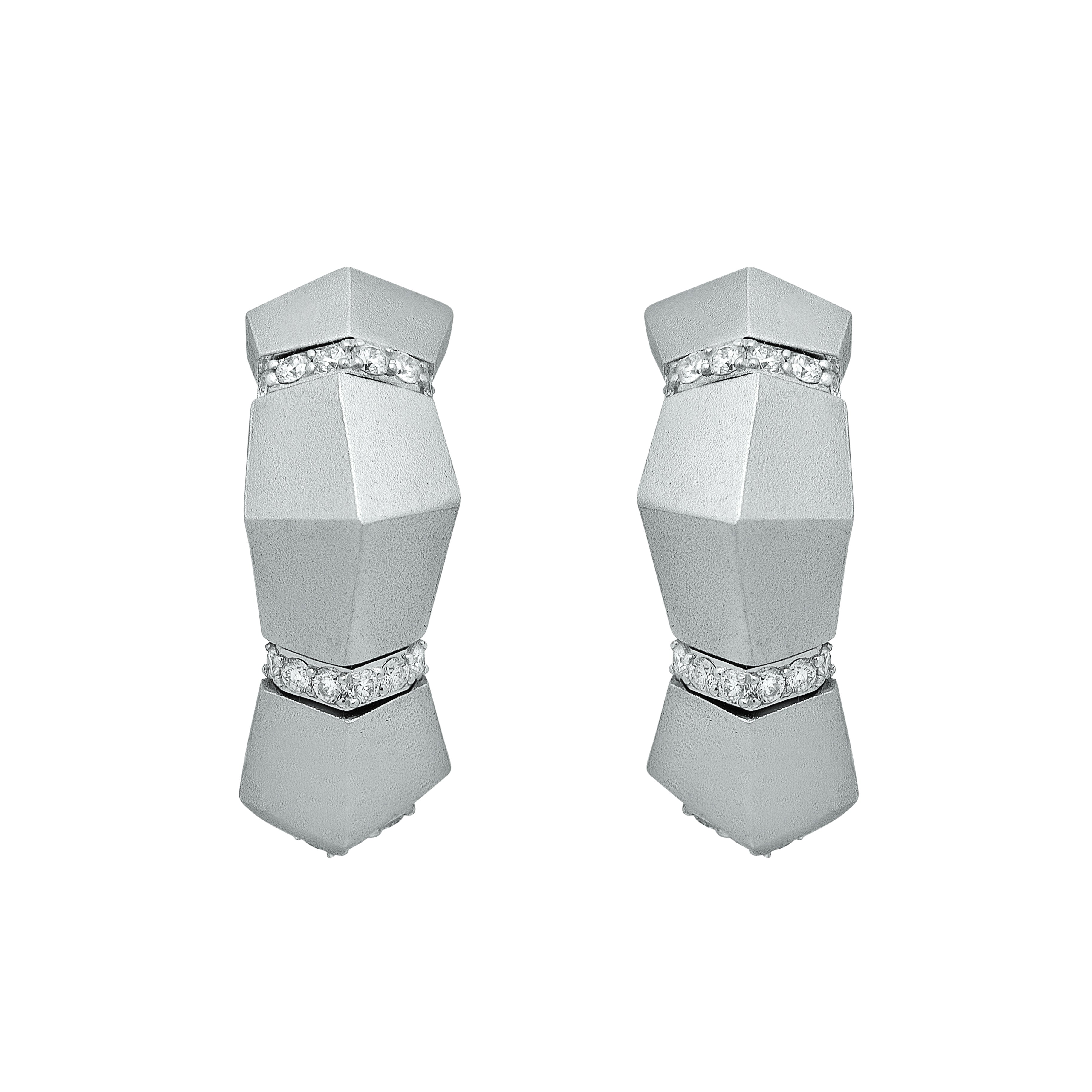 18K White Gold, Diamonds Earrings, E 0191-7