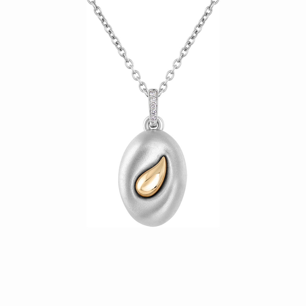 Diamonds 18K White and Yellow Gold Pendant, P 0150-0