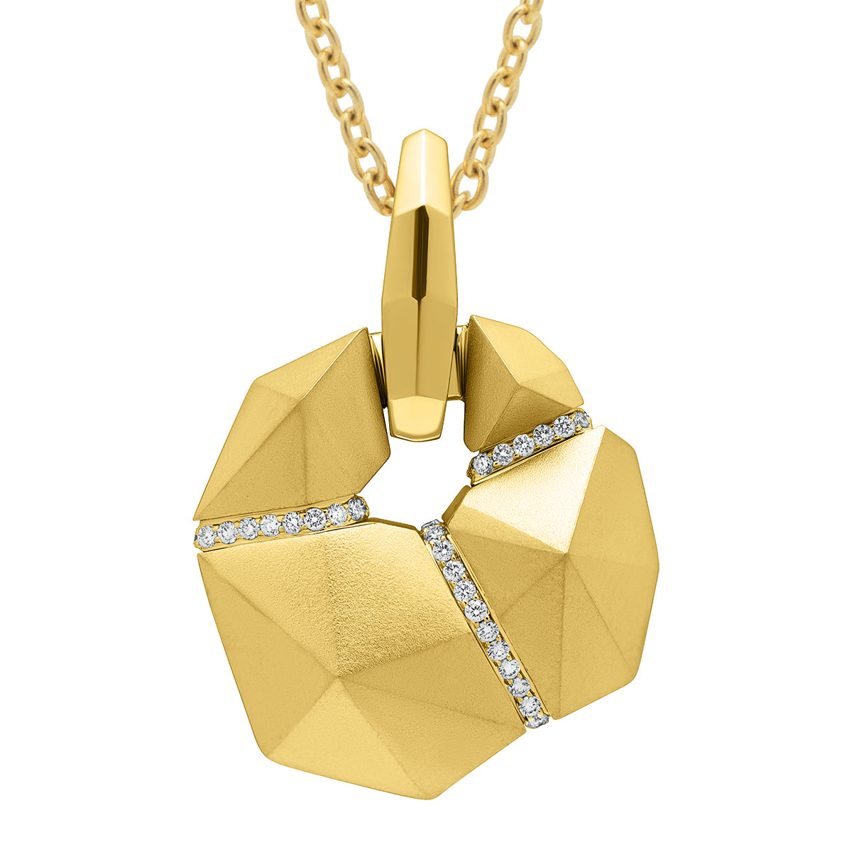 Diamonds 18K Yellow Gold Pendant, P 0191-0