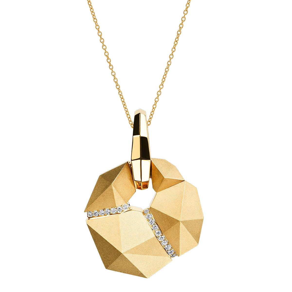 Diamonds 18K Yellow Gold Pendant, P 0191-2