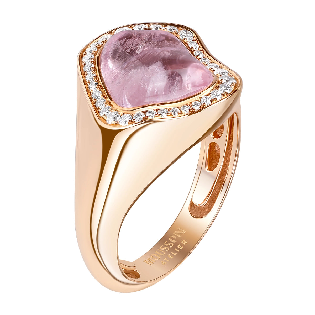 Morganite, Diamonds 18K Rose Gold Ring, R 0030-39/1