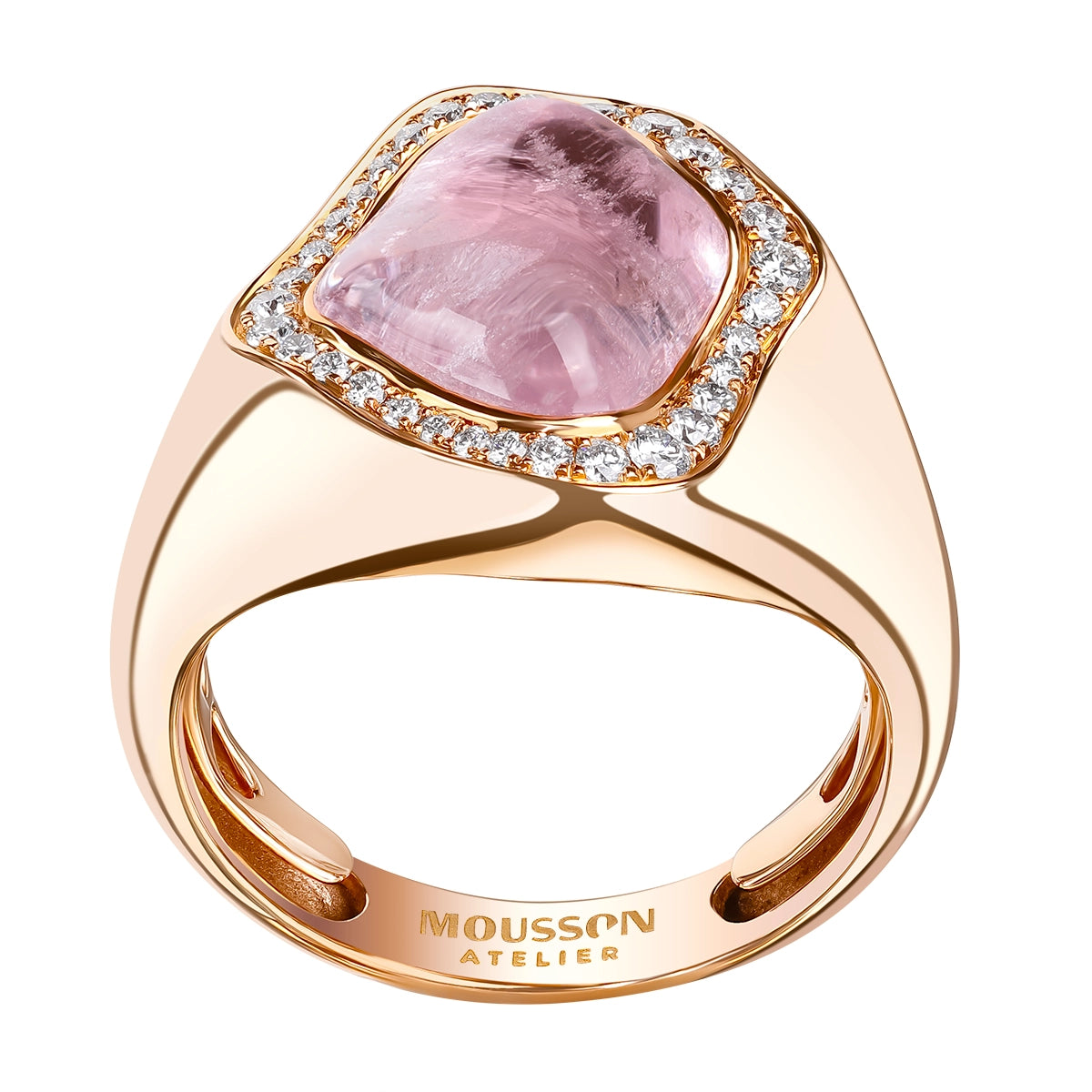 Morganite, Diamonds 18K Rose Gold Ring, R 0030-39/1