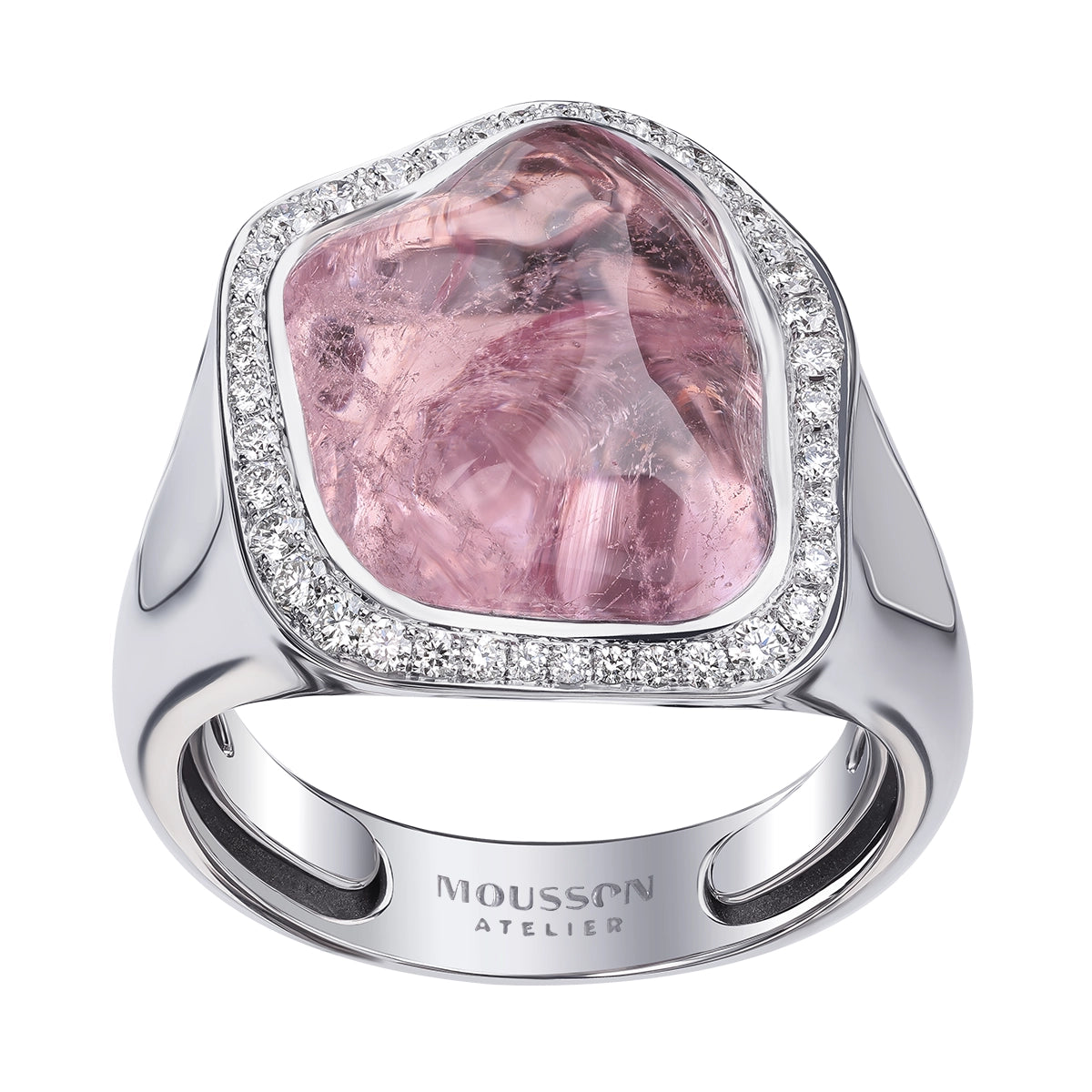 Morganite, Diamonds 18K White Gold Ring, R 0030-43/1