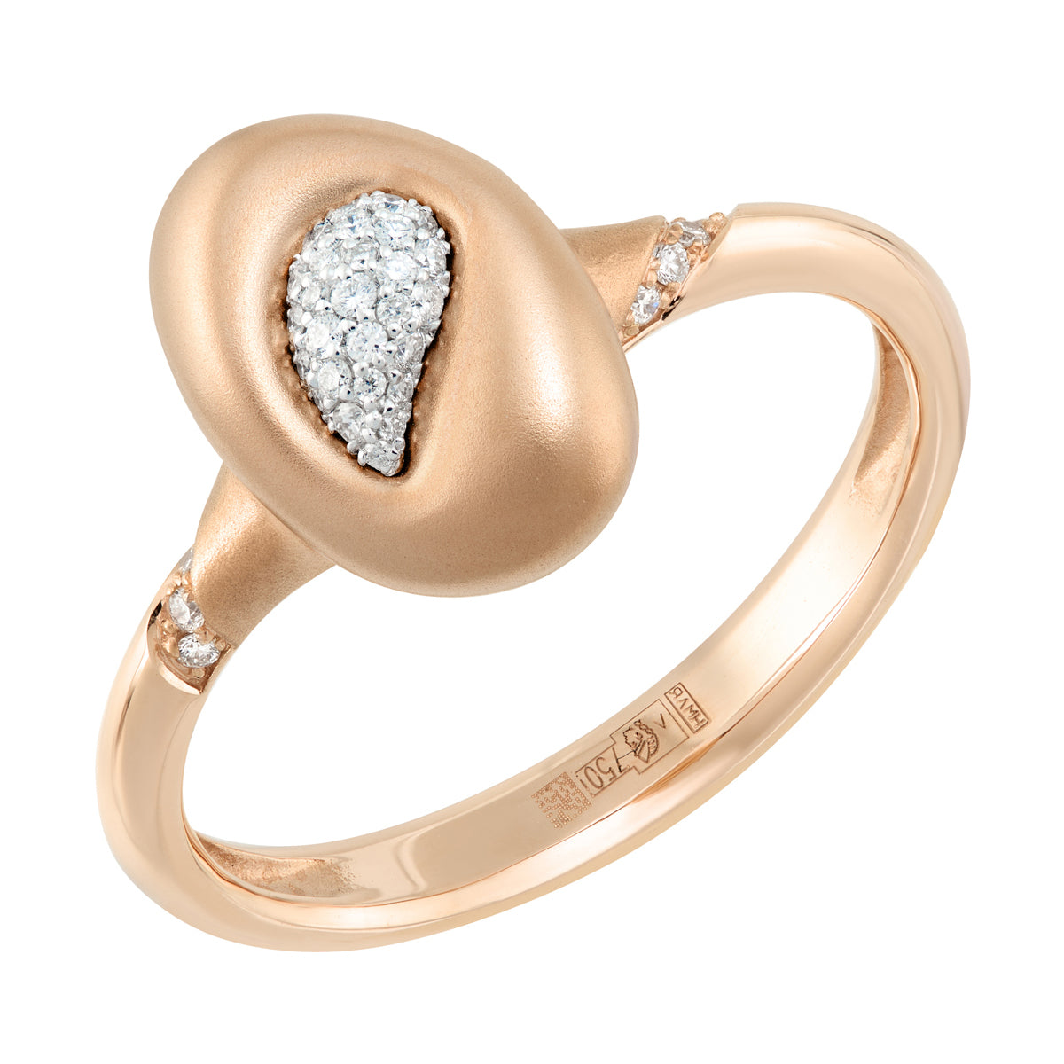 Diamonds, 18K Rose and White Gold Ring, R 0150-1