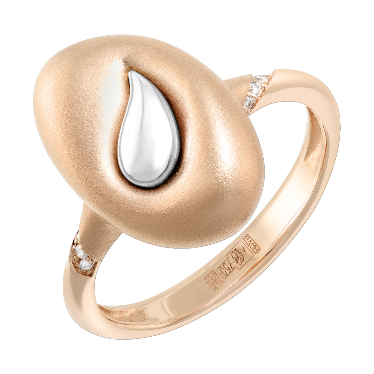 Diamonds, 18K Rose and White Gold Ring, R 0150-2